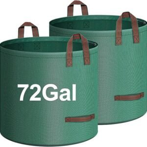 2-Pack 72 Gallons Leaf Bags, Reusable Yard Waste Bags, Heavy Duty Upright Lawn Bags with 4 Handles for Garden Leaves and Waste Collection, Lightweight Portable Yard Trash Bag