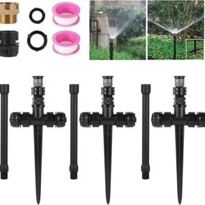 Adjustable 0°-360° Garden Sprinkler with 9pc Quick Connect Garden Sprinker Extension(9.85 Inch) Set for Garden Yard Lawn Shrubs