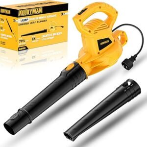 ALLOYMAN Electric Leaf Blower,7AMP Lawn Blower,130MPH Mini Leaf Blower Lightweight & Portable for Lawn Care/Snow Blowing