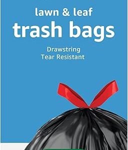 Amazon Basics Lawn & Leaf Drawstring Trash Bags, Unscented, 39 Gallon, 40 Count, Pack of 1