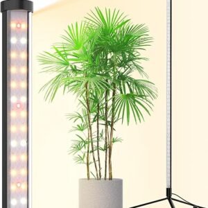 Barrina Grow Lights for Indoor Plants with Stand, 42W 169 LEDs Full Spectrum Wide Illumination Area, T10 Vertical Standing Plant Grow Light, 4FT Height with On/Off Switch and...