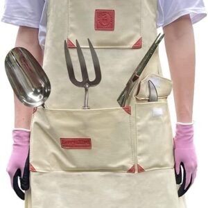 Berry&Bird Gardening Canvas Apron with Pockets Tool Aprons Adjustable Neck