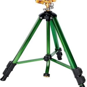 Biswing Impact Sprinkler Head on Tripod Base, Heavy Duty Lawn Sprinkler, 360 Degree Large Area Irrigation, Brass Sprinkler Nozzle & Solid Alloy Metal Extension Legs Flip Locks,...