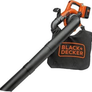 BLACK+DECKER 40V Cordless Leaf Blower Kit, 120 mph Air Speed, 6-Speed Dial, Built-In Scraper, With Collection Bag, Battery and Charger Included (LSWV36)