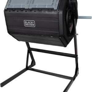 BLACK+DECKER Compost Tumbler, Dual Chamber Composter, 40 Gallon, Easy Handle System for Composting