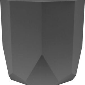 Bloem Tuxton Modern Hexagon Small Planter: 10" - Charcoal - Matte Finish, Durable Resin, Modern Design, Optional Drainage Holes, for Indoor and Outdoor Use, Gardening, 2.7...