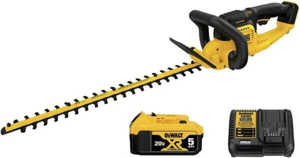 DEWALT 20V MAX* Cordless Hedge Trimmer, 5.0 Ah, 22-Inch (DCHT820P1)