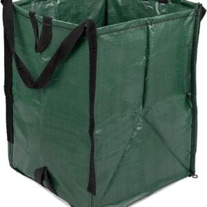 DURASACK Heavy Duty Home and Yard Waste Bag 48-Gallon Woven Polypropylene, Reusable Lawn and Leaf Garden Bag with Reinforced Carry Handles, Pop-Up Self-Standing Garbage Can, Green