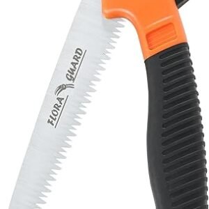 FLORA GUARD Folding Hand Saw, Camping/Pruning Saw with Rugged 7.7 Inch Blades Professional Folding Saw Razor Tooth Sharp Blade Solid Grip(Orange)