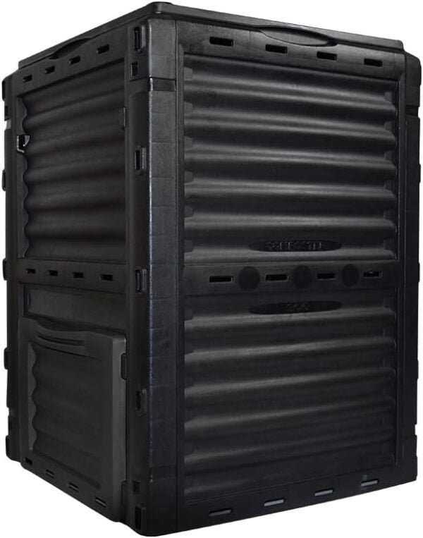 Garden Compost Bin from BPA Free Material, 80 Gallon(300 L), Easy Assembling, Large capacity, Fast creation of Fertile soil (Black)