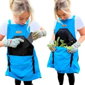 Grampa's Garden Apron - Cross Back Gardening Apron With Pockets For Women & Men | Harvest Apron with Large Kangaroo Pouch