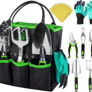 Heavy Duty Garden Tools 22 Pieces Set - Rust Proof, Durable Gardening Supplies - Ergonomic Gardening Hand Tools - Ideal Gardening Gifts for Women