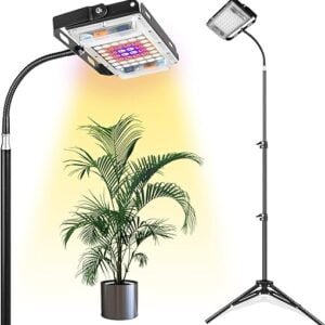 LBW Grow Light with Stand, Full Spectrum 150W LED Floor Plant Light for Indoor Plants, Grow Lamp with On/Off Switch, Adjustable Tripod Stand 15-48 inches