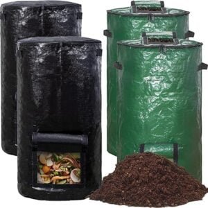 MyLifeUNIT Compost Bins Outdoor, Reusable Yard Waste Bags 4 Pack, 34 Gallon