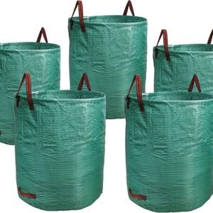 PHYEX 5-Pack 72 Gallons Garden Bag Heavy Duty Gardening Bags, Lawn Pool Garden Leaf Waste Rubbish Plants Grass Bag (5 X 72Gallons)