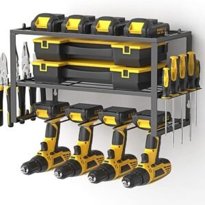 Spacecare Power Tool Organizer- Power Drill Tool Holder- Heavy Duty Tool Shelf & 1 Pack 3 Layers Tool Rack Cordless Drill Holder- Floating Tool Shelf Wall Mounted Tool Storage...