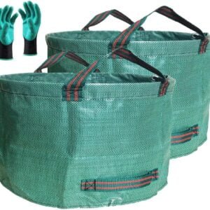 Standard 2-Pack 46 Gallon Yard Lawn Garden Bags (D26, H19 inch) with Gloves, Yard Waste Bags,Lawn Debris Bag,Weeds Bag,Camping Waste Bag,Recycle Bag,Laundry Bag,Grass Clippings...