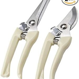 two pack Garden Flower Scissors,Lightweight Hand Pruners Make Cut Smooth & Clean,Premium Plant Shears,Powerful Trimmer Applied to Flowers,Branches and Leaves