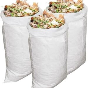 Woven Economy Lawn and Leaf Bags - 3 Pack 100L Collapsible Bags for Garden and Yard Trash Waste Trimming